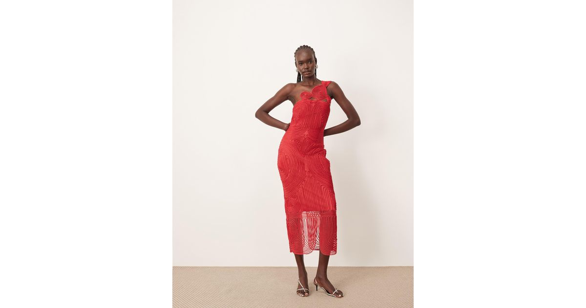 strapless open back dress Aurelia One-Shoulder Satin Maxi Dress