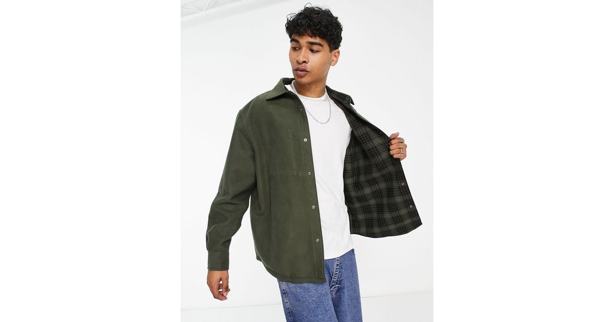 Regular Fit Camisa Lacoste Verde Cuadros Sobrecamisa A Cuadros Con