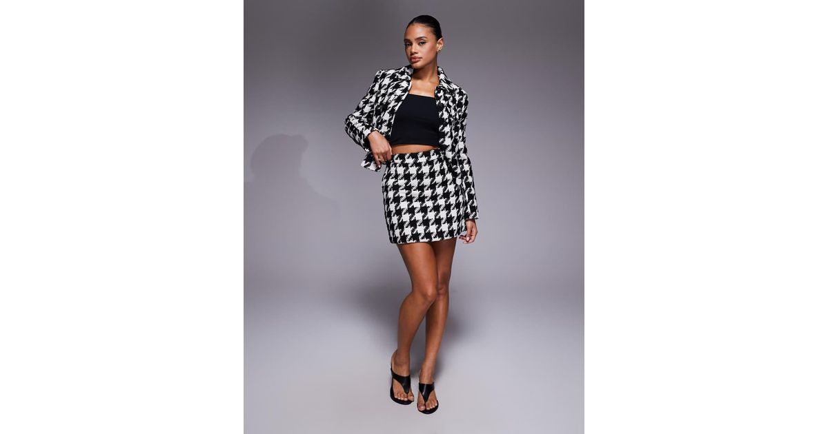 River Island Dogtooth Boucle Mini Skirt in Blue Lyst UK