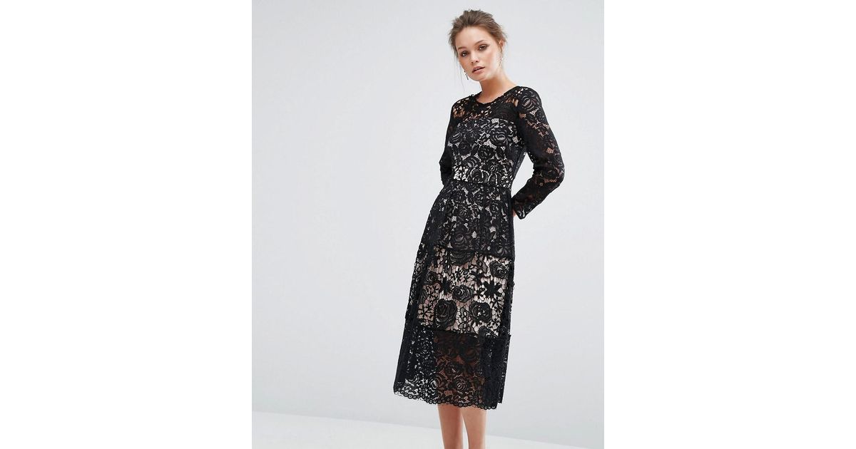 oasis black lace dress