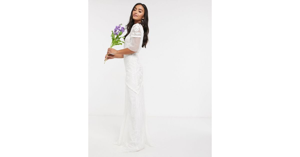 Frock and Frill Bridal Maxi Dress With Embellishment And Frill