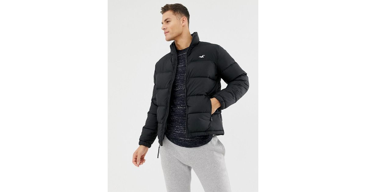Hollister Icon Logo Puffer Jacket In Black for Men | Lyst Canada