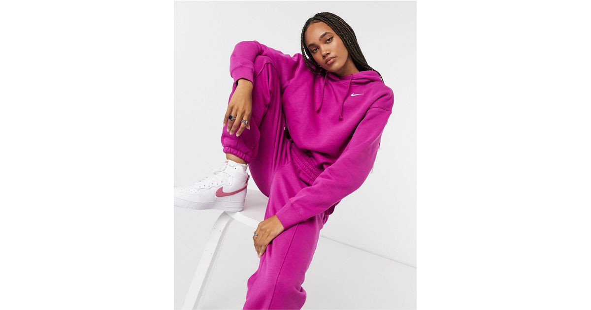 Nike Mini Swoosh Oversized Hoodie in Purple Lyst UK