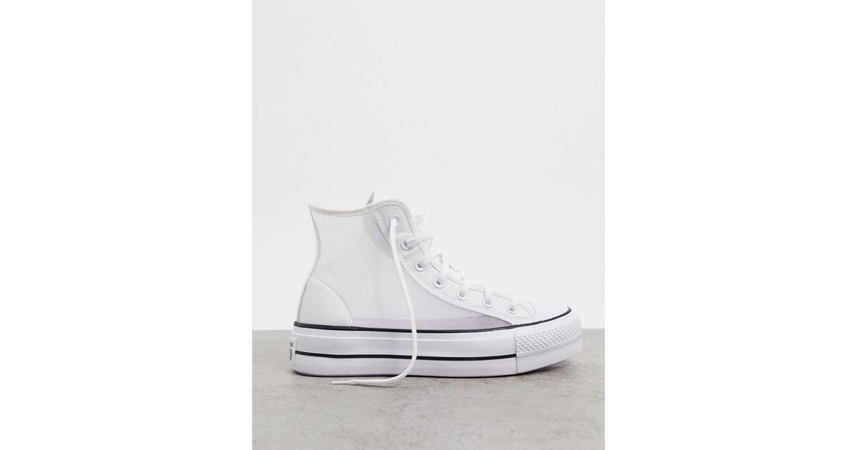 converse chuck taylor lift platform hi black mesh exclusives