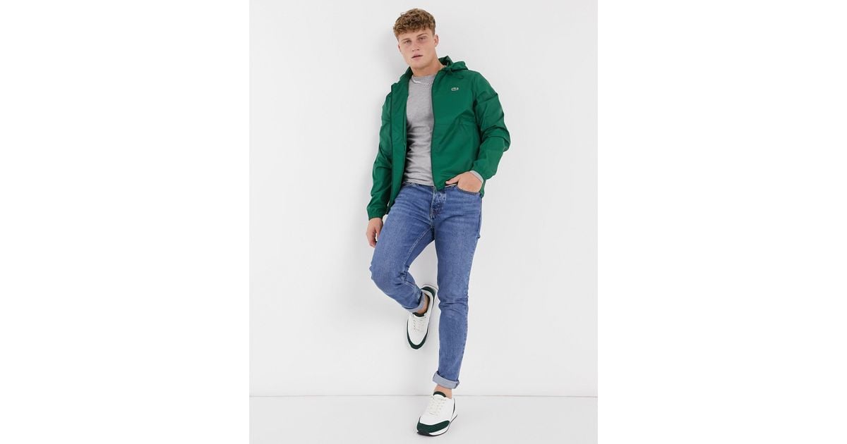 Cortavientos verde con cremallera completa Lacoste de hombre de