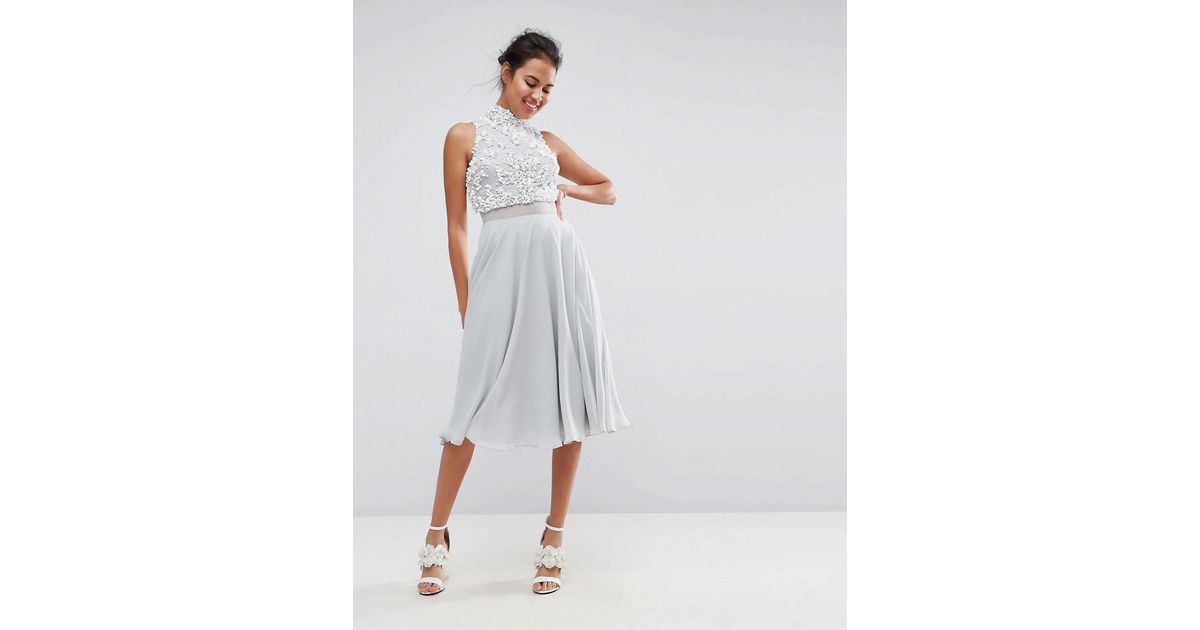 asos pearl embellished dress