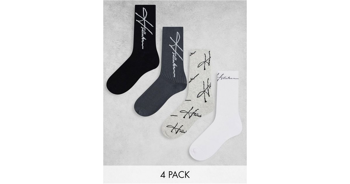 Hollister 5 Pack Vertical Logo Sports Socks in White for Men Lyst UK