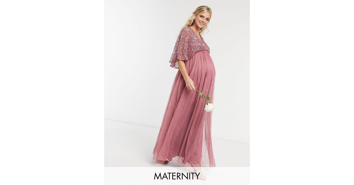 Maya Maternity Bridesmaid Cape Detail 