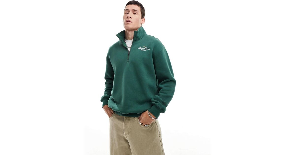 Hollister Monte Carlo Athletics Club Vintage Relaxed Fit Half Zip