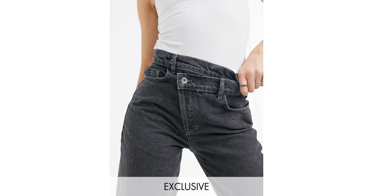 Collusion Denim X014 90s baggy Dad Jeans With Stepped Waistband in Grey (Gray) | Lyst