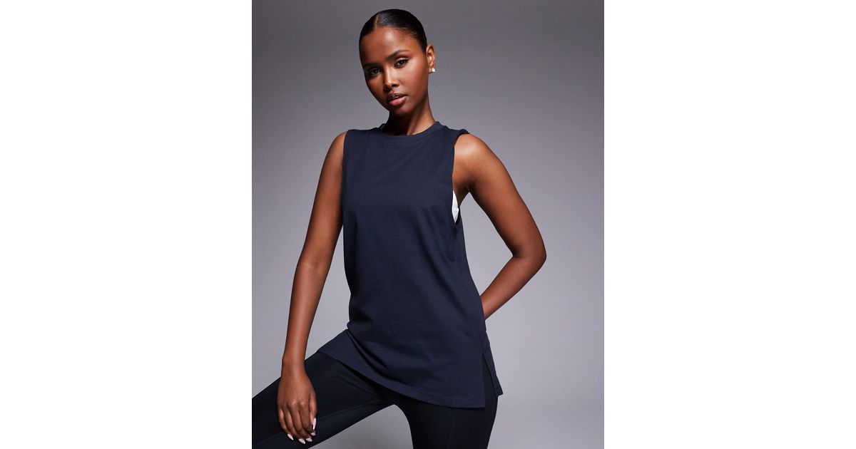 4505 Icon Cotton Drop Armhole Singlet With Quick Dry Finish in Blue | Lyst