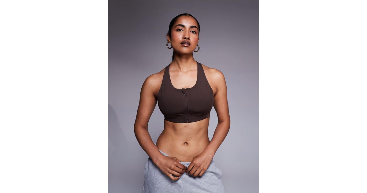 4505 Icon High Support Active Sports Bra With Removable Padding in Gray ...