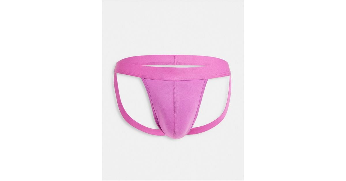 ASOS Cotton Jock Strap in Pink for Men Lyst