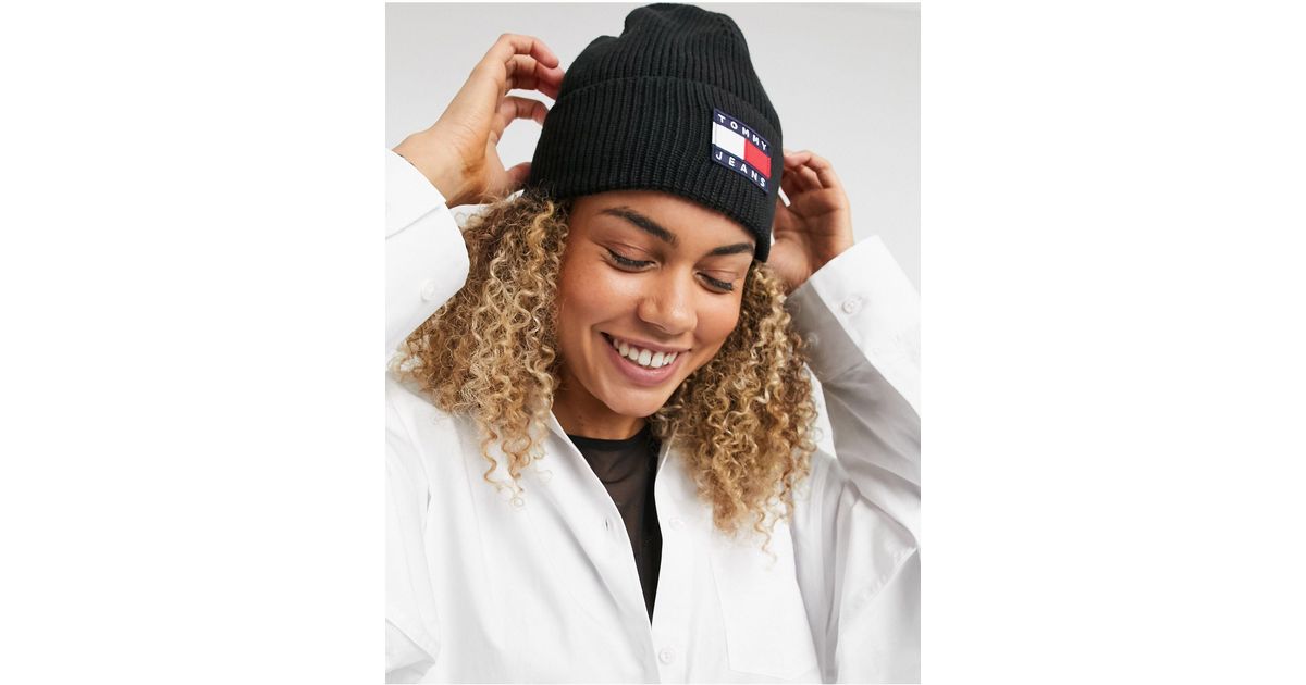 Tommy Hilfiger Beanie Rib Hat in Black 