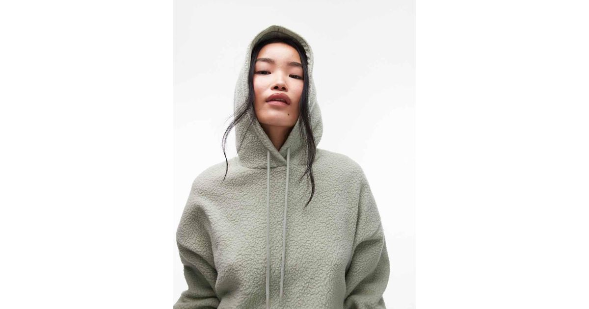 Topshop Borg Green Topshop Zip Up Hoodie Topshop Borg Heart