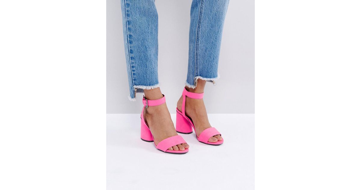 pink block heels