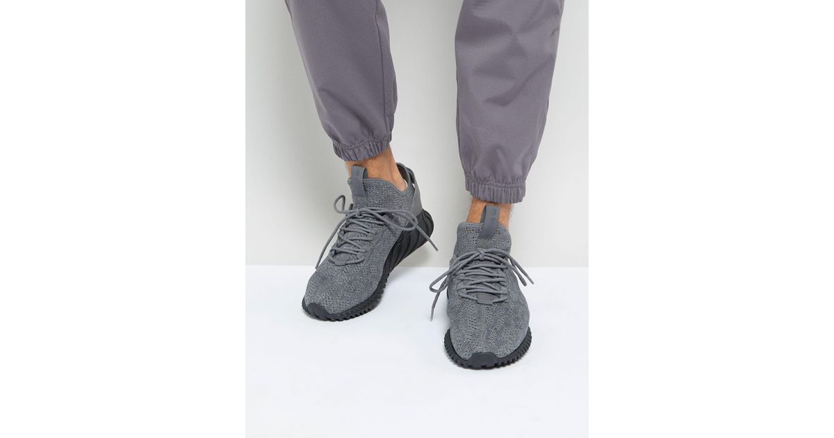 adidas originals tubular doom sock primeknit trainers in grey by3564