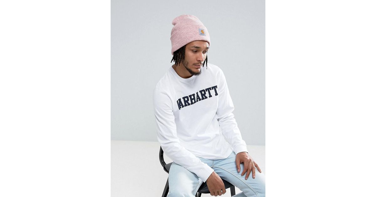 pink carhartt beanie