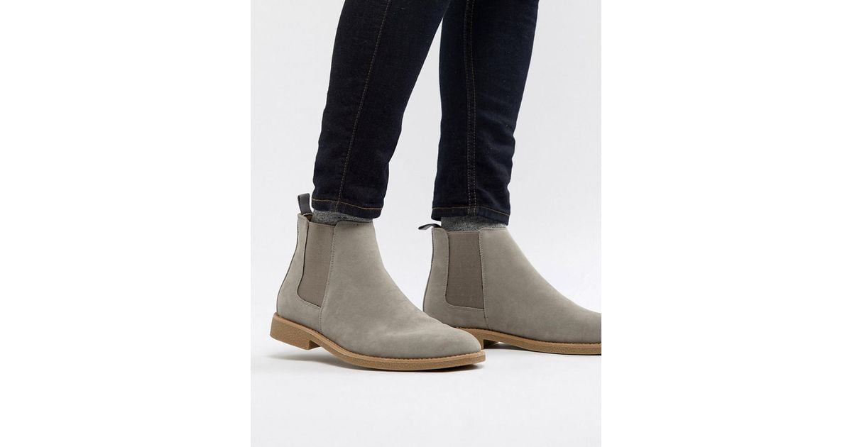 New Look Faux Suede Chelsea Boots In Light Grey In Gray For Men Lyst