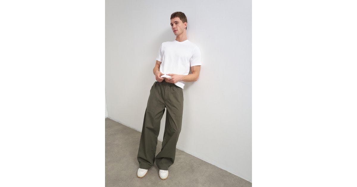 Shorten Ripstop Pants TOPMAN Baggy Fit Ripstop Trouser in Gray for Men | Lyst