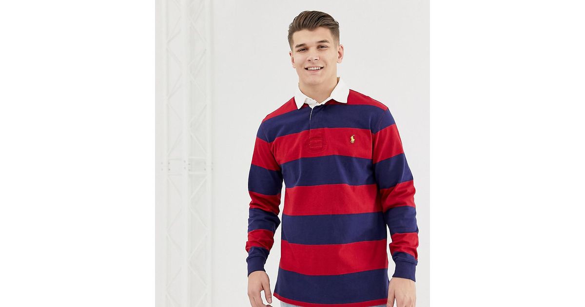 Polo Ralph Lauren Cotton The Iconic, Red White Blue Rugby Jersey