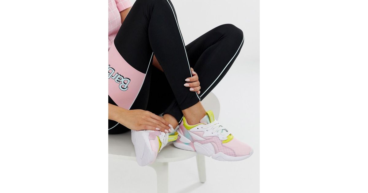 puma x barbie nova 90's block multi color sneakers