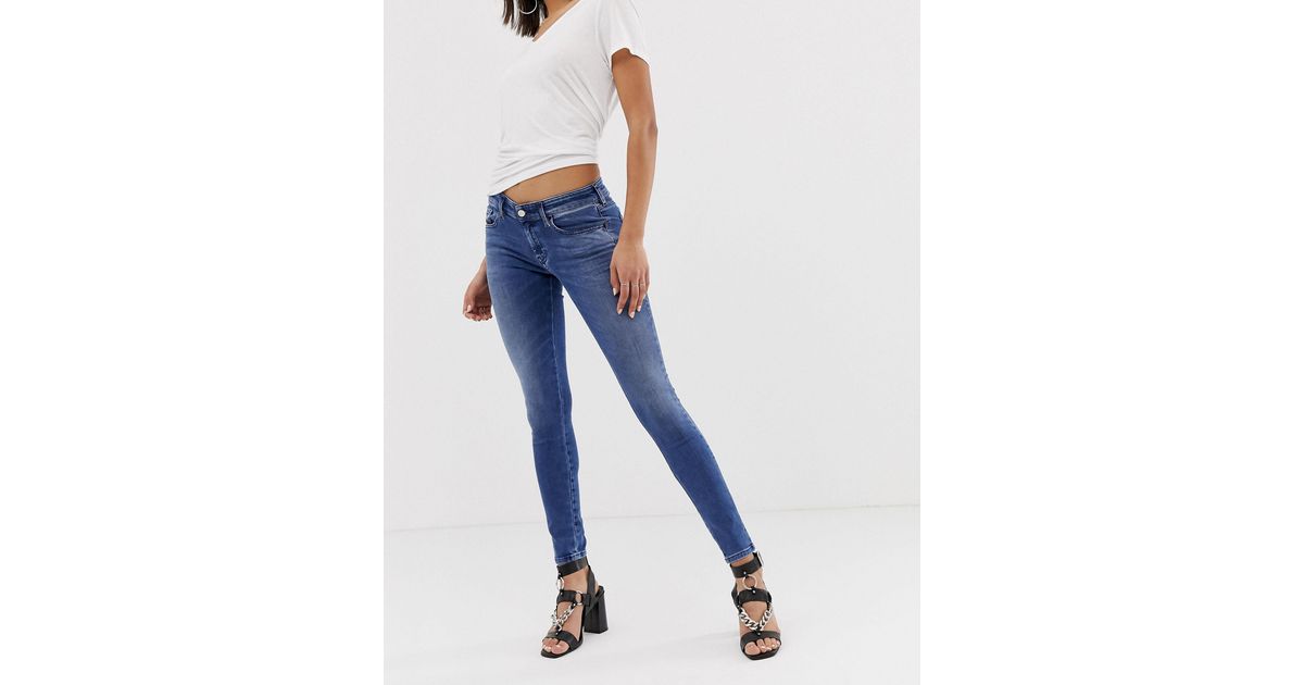 DIESEL Women's Blue Low Rise Slandy Skinny Jean
