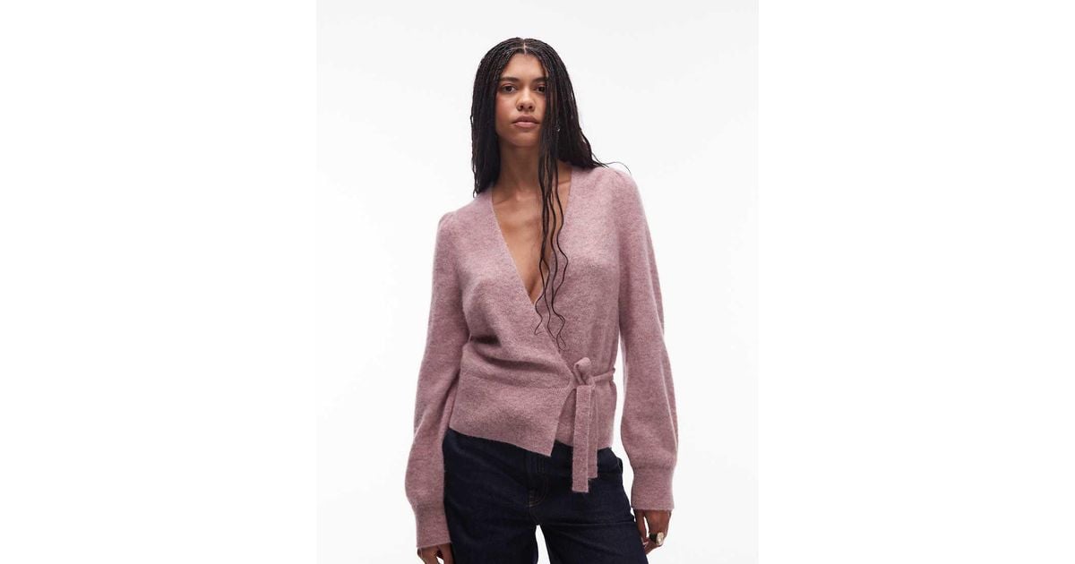 Other Stories Mohair Wool Blend Hairy Yarn Wrap Cardigan With