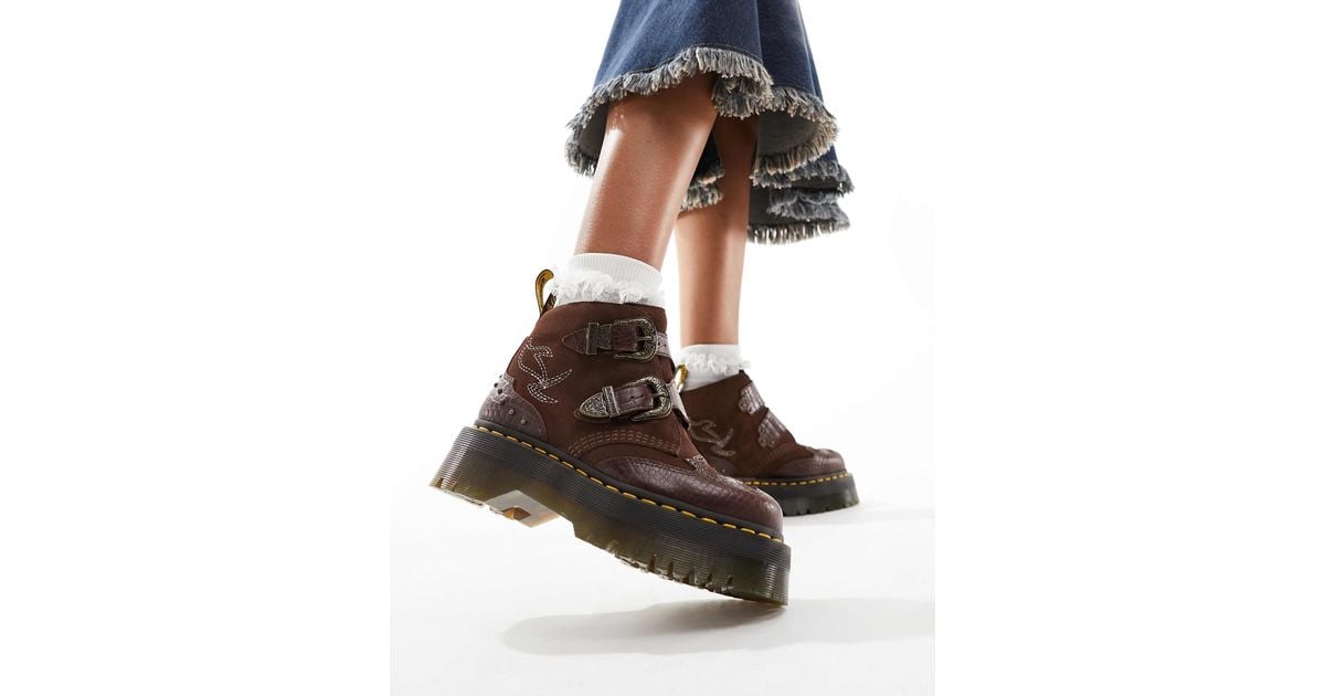 Devon bottines western en daim Martens en coloris Marron Lyst