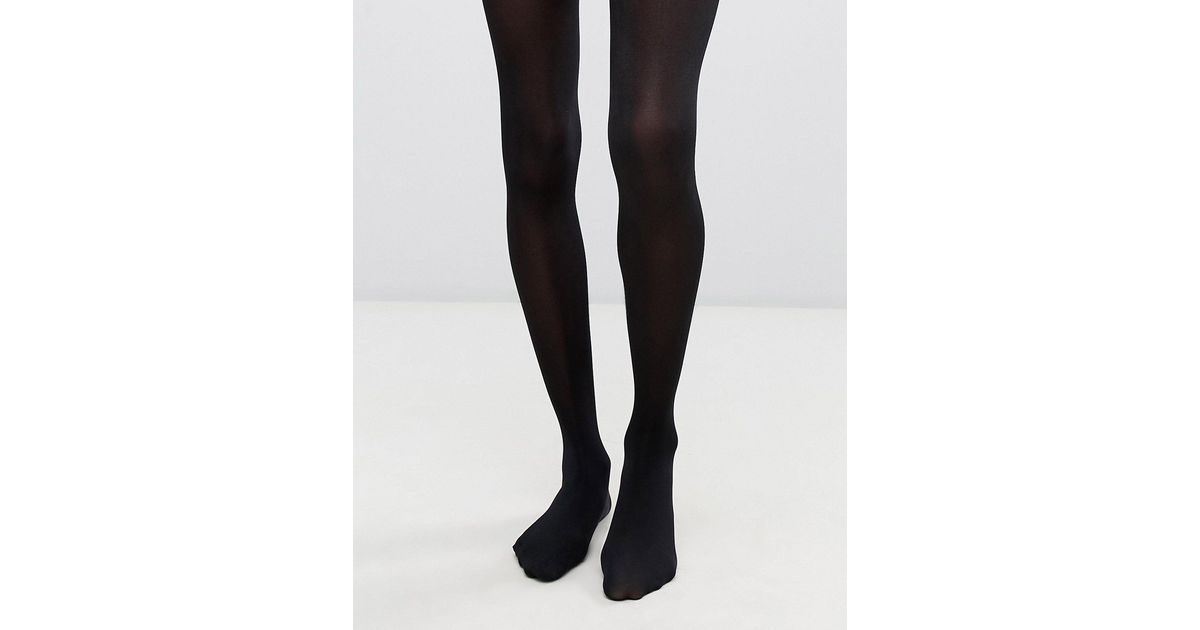 high gloss black opaque tights