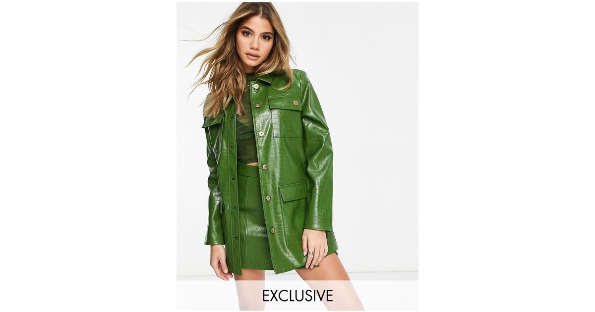 Fila Green Croc Button Up Jacket