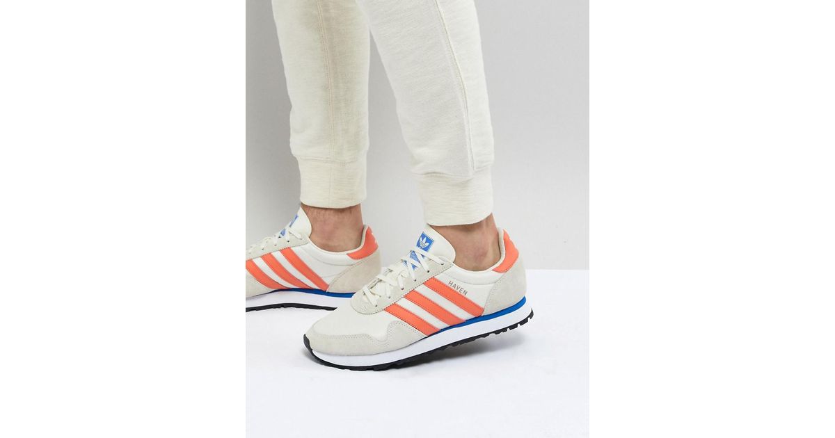Adidas white haven trainers discount