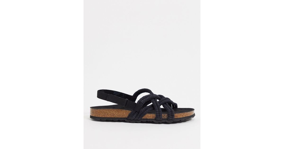 Pull&Bear Rope Sandal in Black for Men Lyst