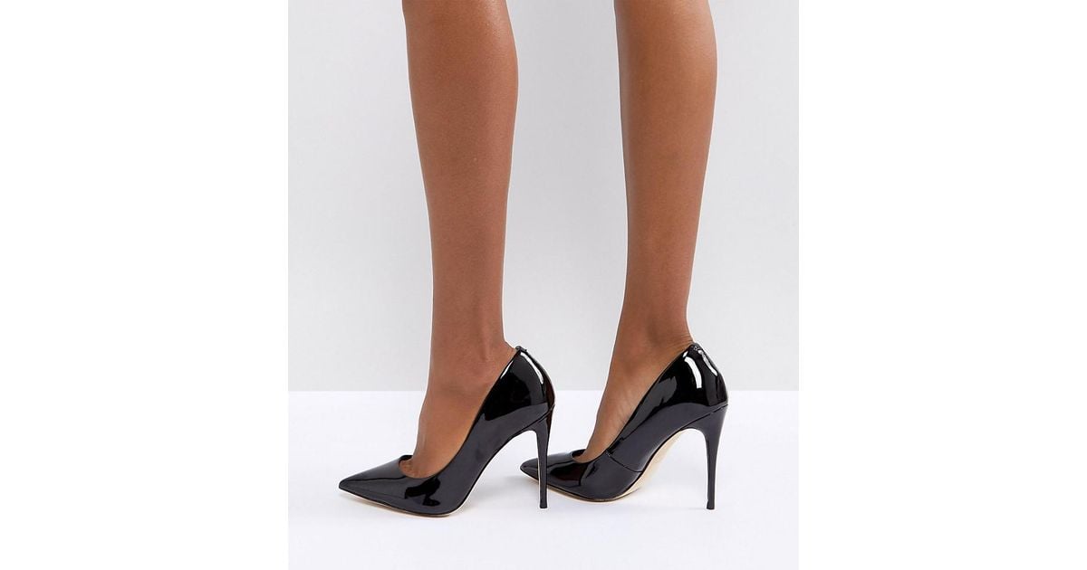 Wide Fit Black Pointed Court Shoes - Lyst