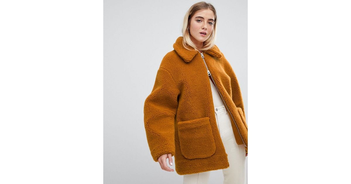 weekday borg teddy coat