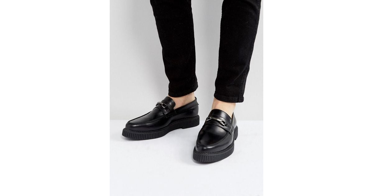 Black Leather With Black Creeper Sole 