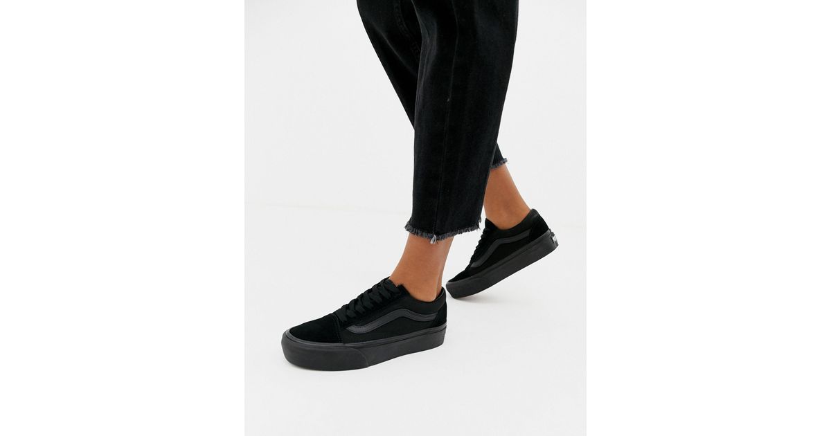 black old skool platform sneakers