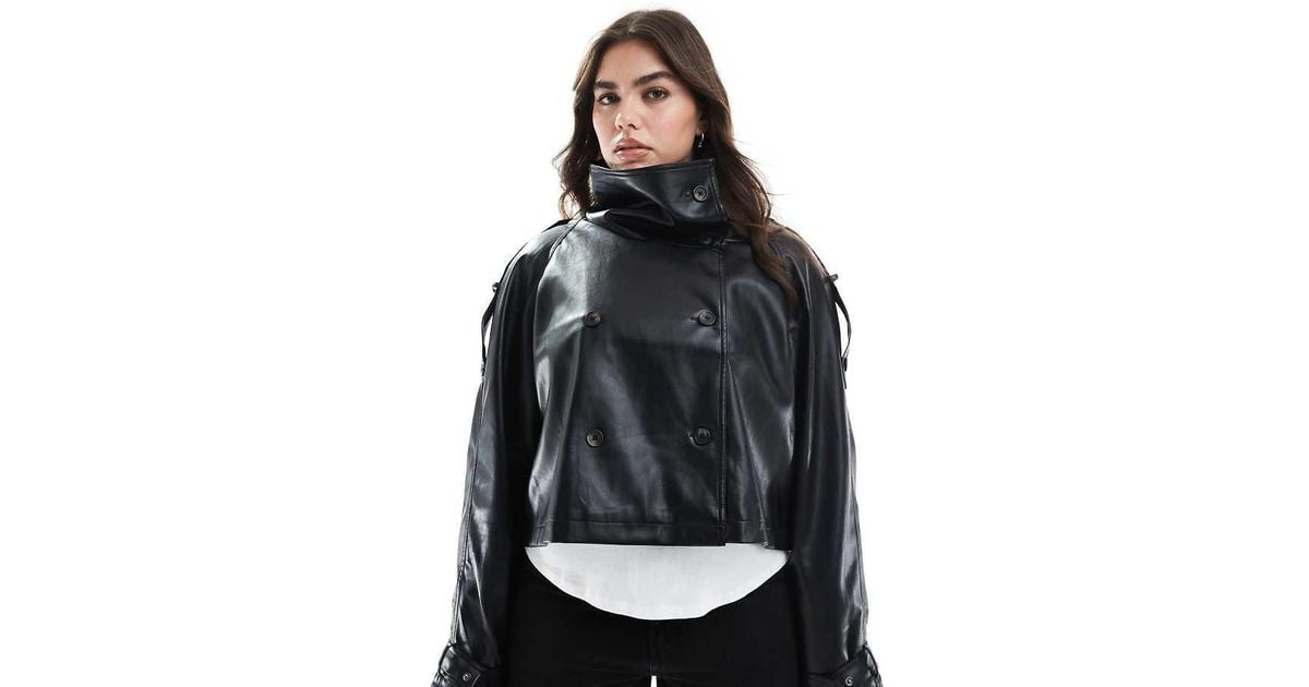 Leather Jacket Asos Short Jackets Asos Design Womens Black Washed