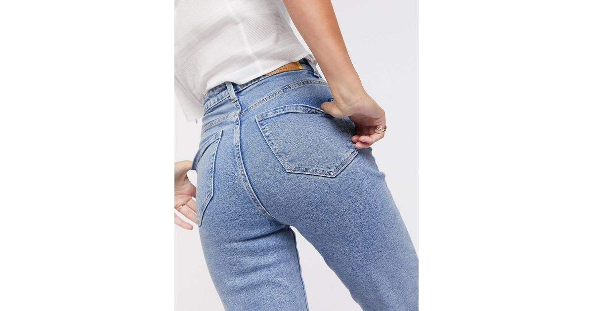 Stradivarius Slim Mom Jeans With Stretch in Blue Lyst UK