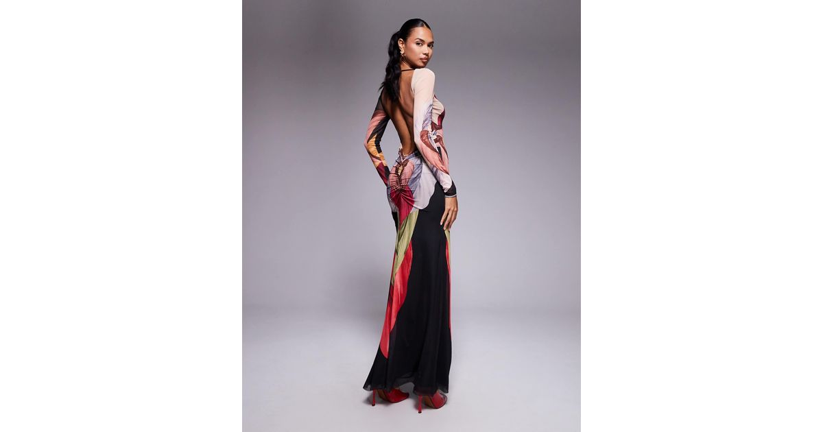 botanical print maxi dress It's All Her Own Brown Multi Floral Print Cotton Maxi Dress