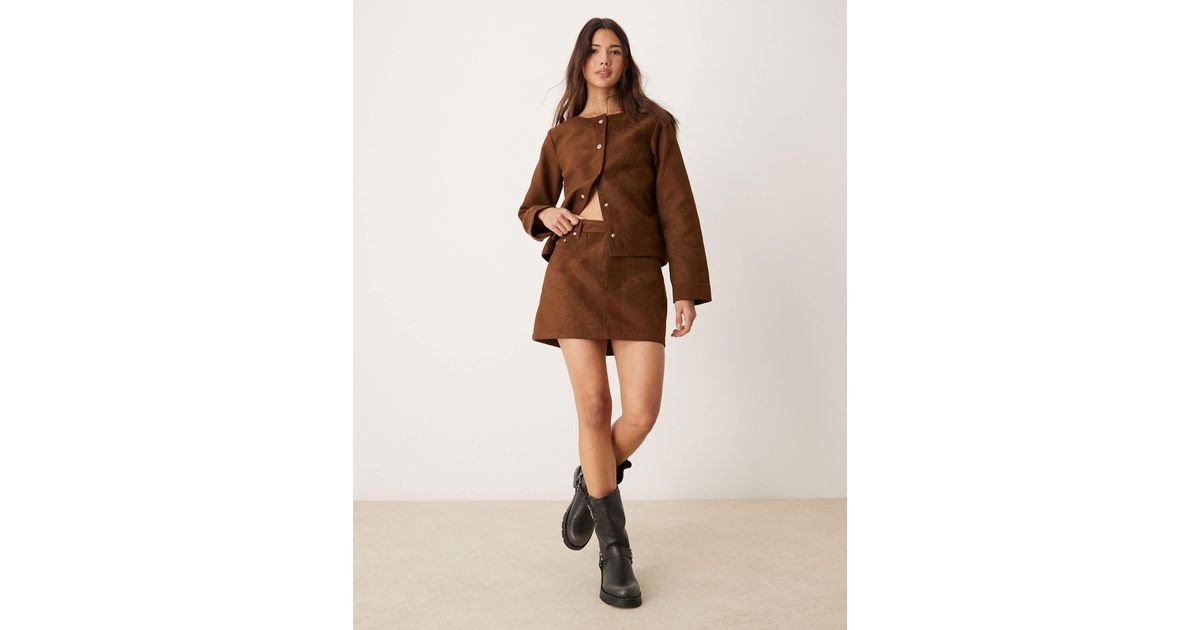 Gracen Faux Suede Mini Skort