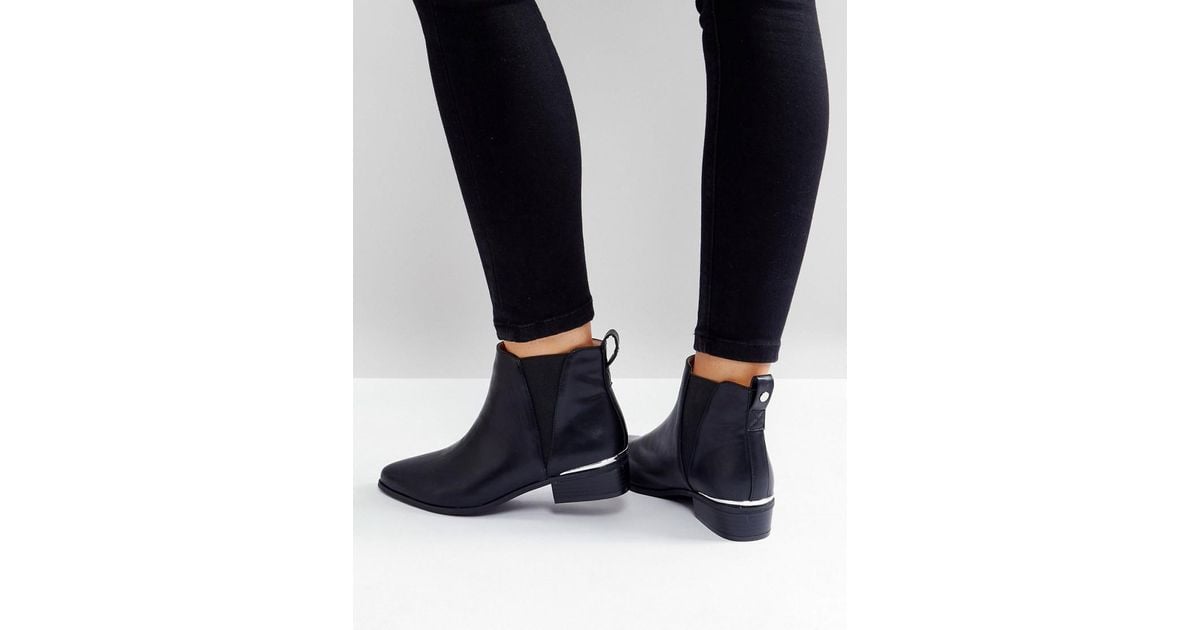 london rebel metal insert heel low heel chelsea boot