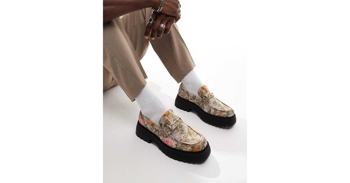 ASOS Chunky Loafers in Natural for Men Lyst UK