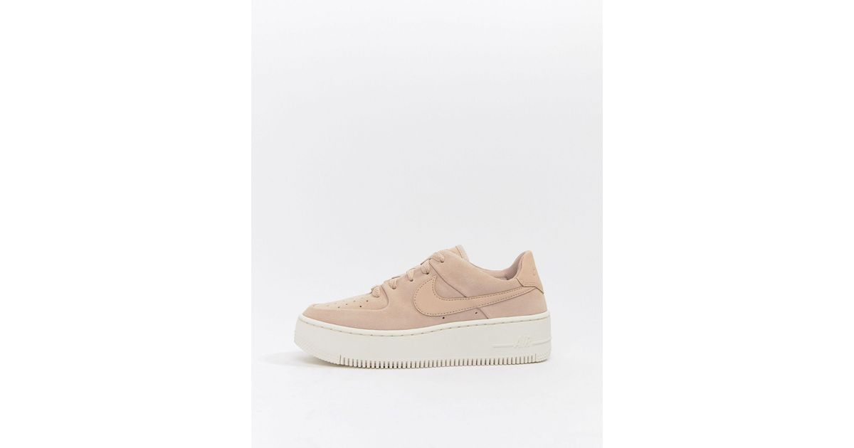 Zapatillas rosas Air Force 1 Sage Nike de Cuero de color Neutro | Lyst