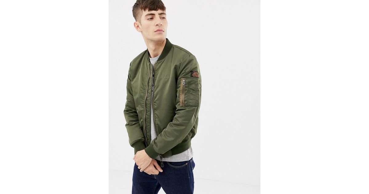 Schott Nyc Ma1 Bomber Jacket in Green for Men Lyst Australia