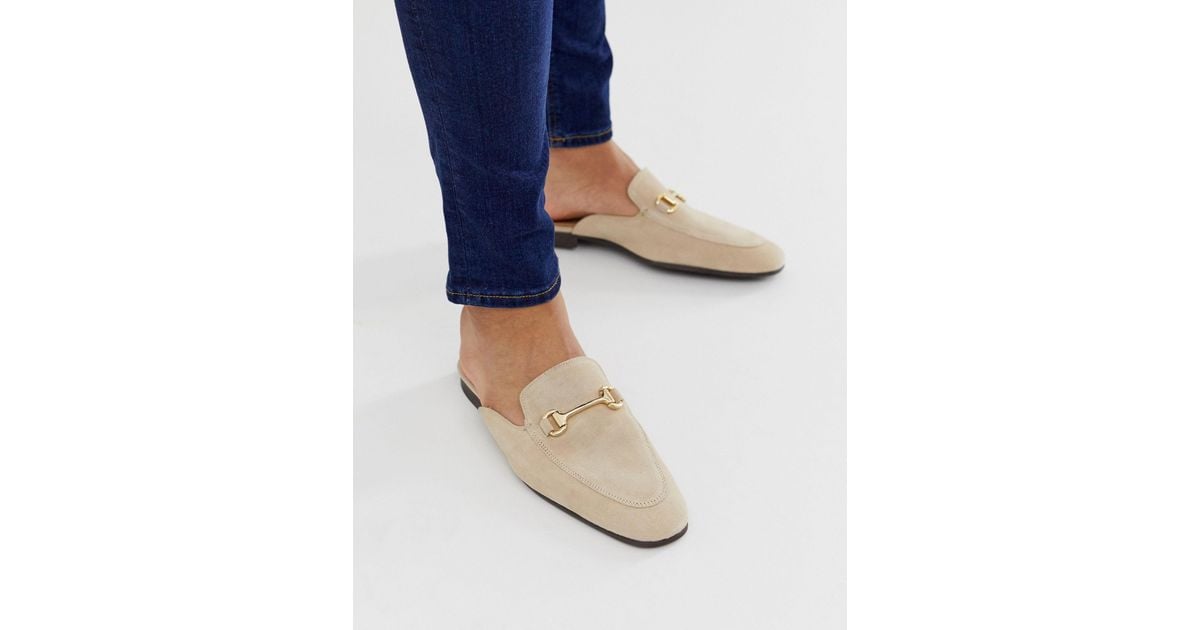 ASOS Suède Loafers Zonder Achterkant Met Trens in het Naturel voor heren |  Lyst NL