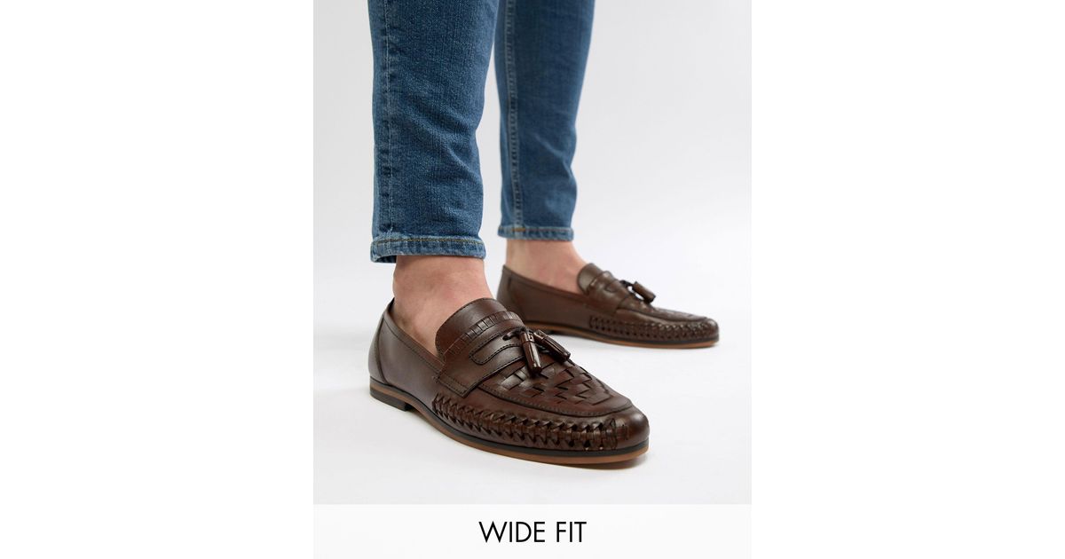 wide fit brown loafers