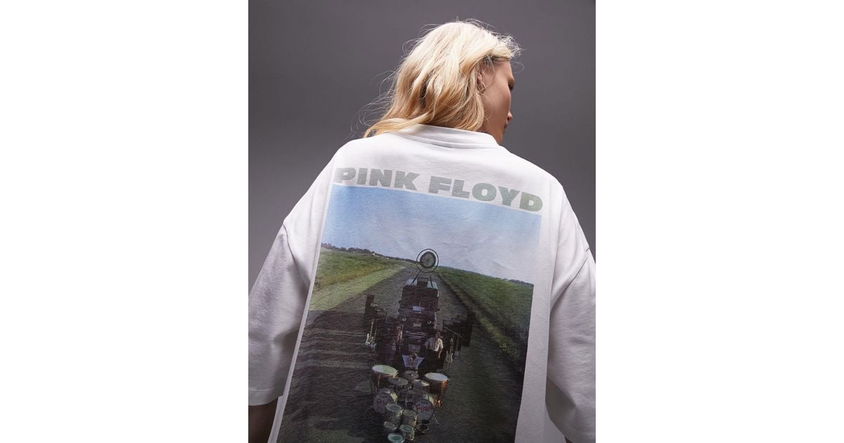 TOPSHOP Graphic Licence Pink Floyd Photographic Oversized Tee in