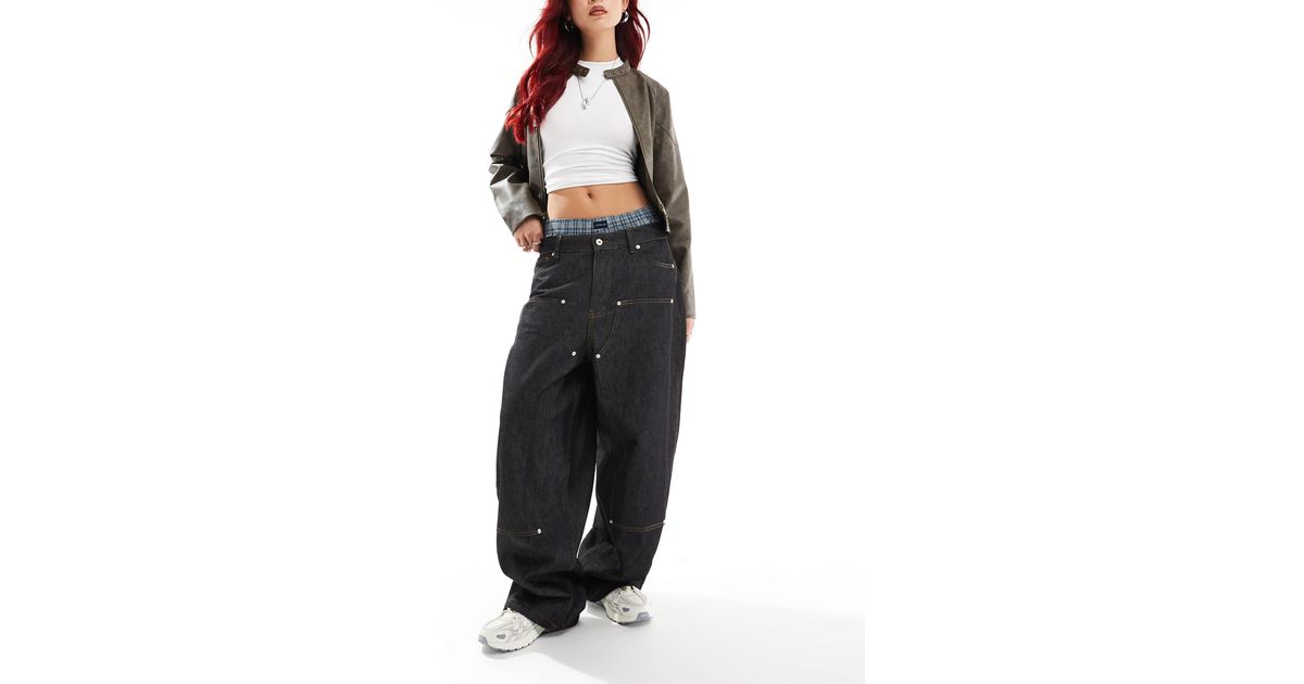 Collusion X008 Skater Double Knee Jean in Black | Lyst
