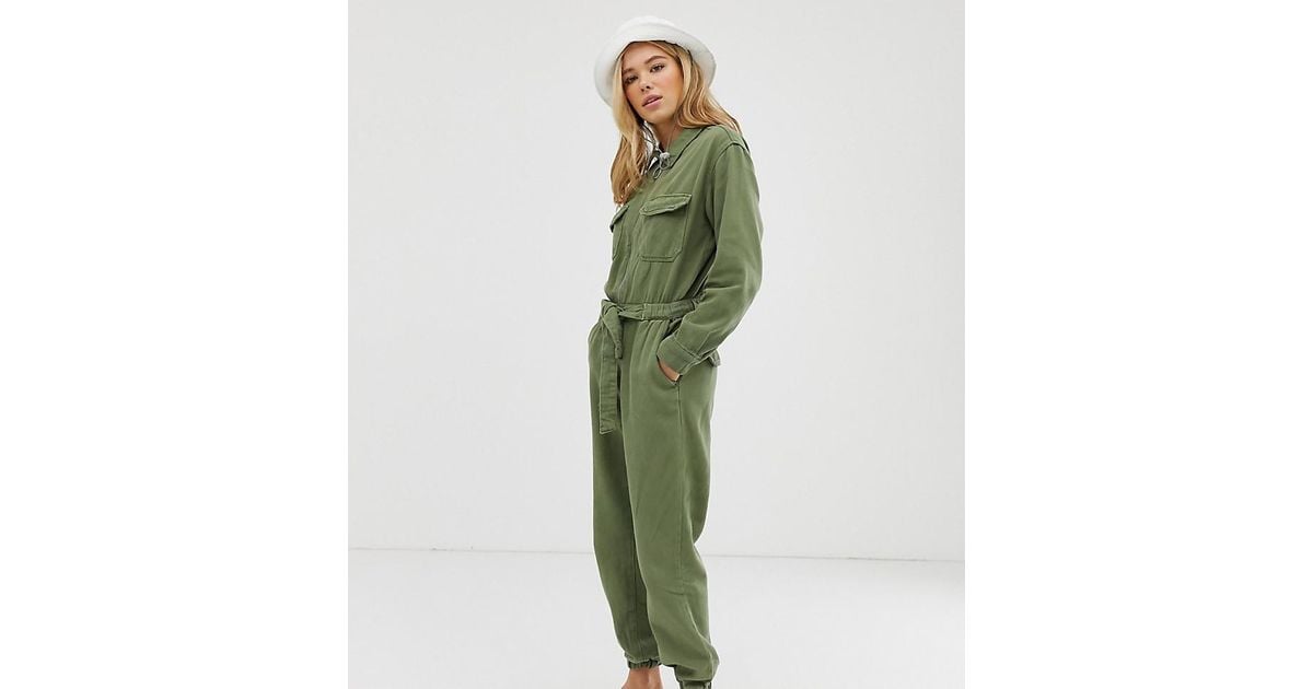 Bershka green sales jumpsuit